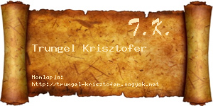 Trungel Krisztofer névjegykártya